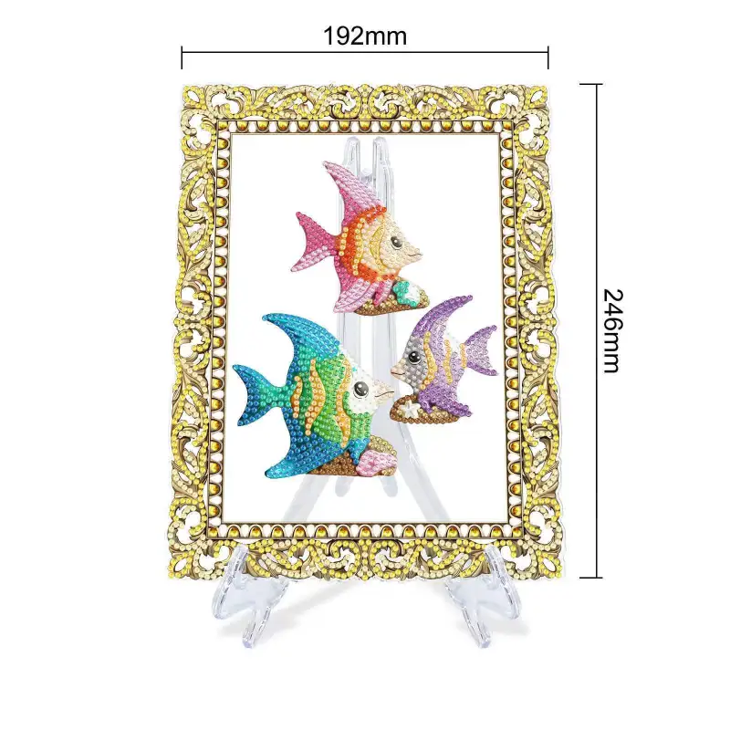 DIY Diamond Painting Kit, Single Sided 5D Diamond Painting DIY Gifts Diamond Painting Ornaments Princess, Vase, Owl, Fish, Rabbit for Desk, Home, Office (Pengdao)
