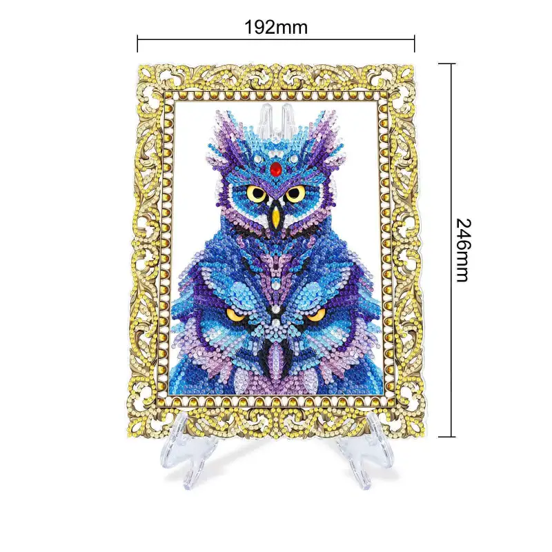 DIY Diamond Painting Kit, Single Sided 5D Diamond Painting DIY Gifts Diamond Painting Ornaments Princess, Vase, Owl, Fish, Rabbit for Desk, Home, Office (Pengdao)
