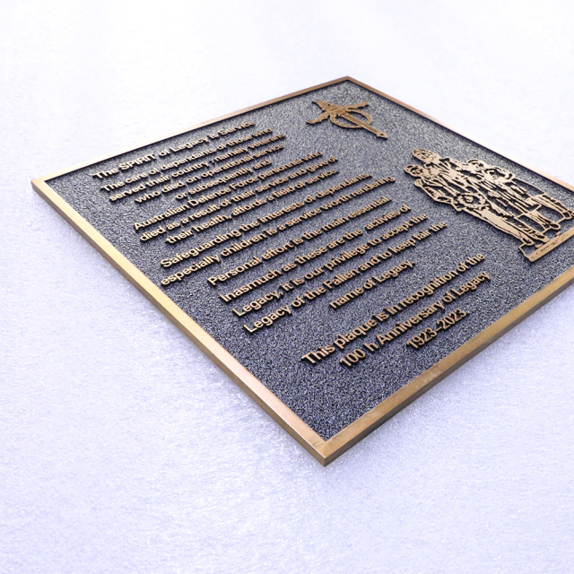 Longlu Custom Embossed Memorial Metal Plaques Brass Metal Company Logo Wall Engraved Name Plate