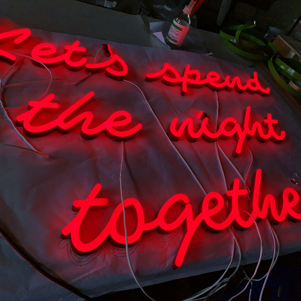 Logo lumineux personnalisé LED, néon acrylique, signe pour exemples de lettres