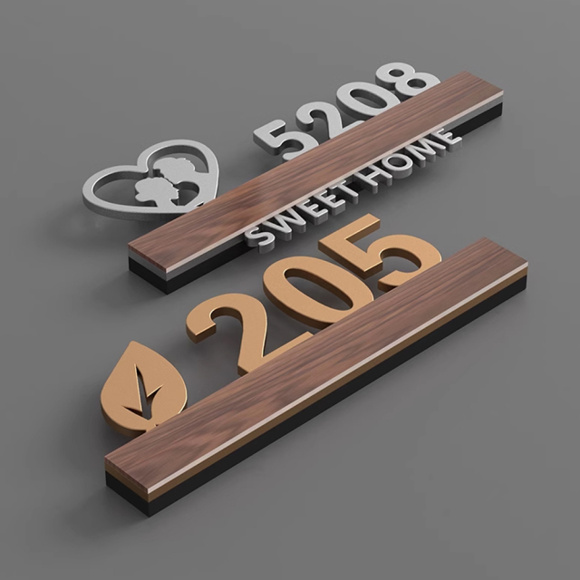 Black Door Numbers 3D Plaque Address Sign Metal Outdoor Plate Letter Room House NumberPopular