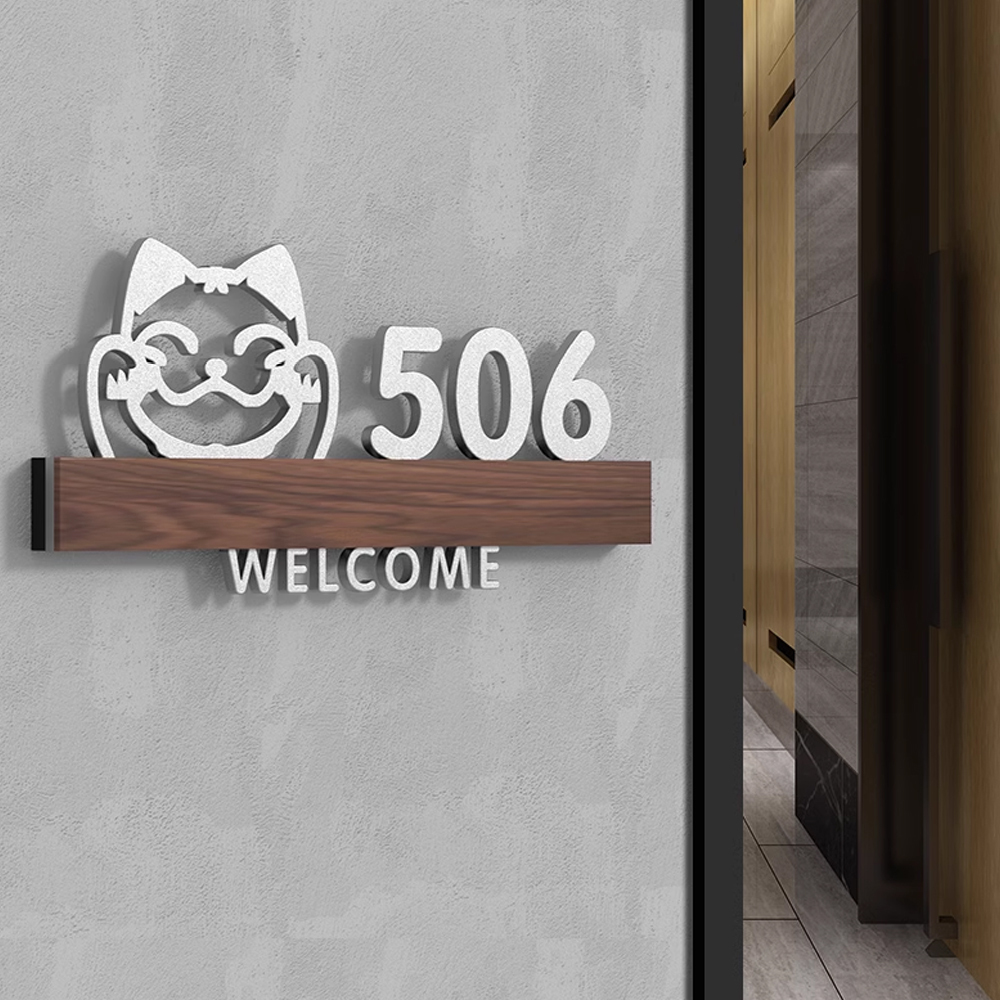 Black Door Numbers 3D Plaque Address Sign Metal Outdoor Plate Letter Room House NumberPopular