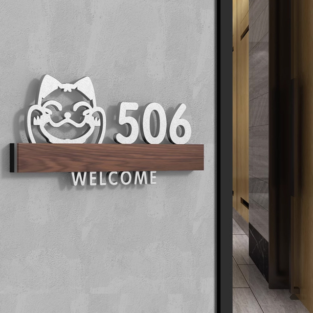 Black Door Numbers 3D Plaque Address Sign Metal Outdoor Plate Letter Room House NumberPopular