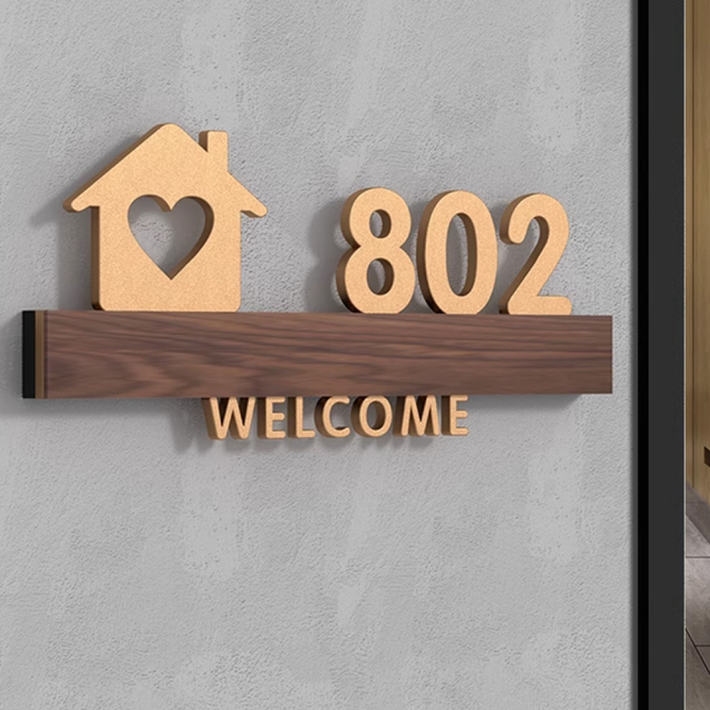 Black Door Numbers 3D Plaque Address Sign Metal Outdoor Plate Letter Room House NumberPopular