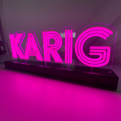 Custom Neon Desk Light Restaurant Led Table Light Stand Up Neon Sign On Stand