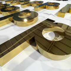 Custom Sign Electroplated Mirror /Matt Gold Salon Sign Stainless Steel Business channel letter For Beauty Salon Nail Hair Decor