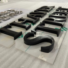 High quality black titanium electroplated stainless steel letters for hotel name metal 3D sign