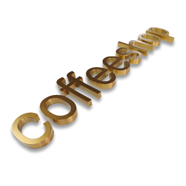 Kundenspezifisches Kanalbuchstabenschild aus goldenem Edelstahl, goldener 3D-Metallbuchstabe