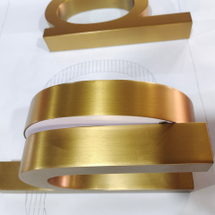 Customized Gold Stainless Steel Channel Letter Sign Golden 3d Metal Custom Letter