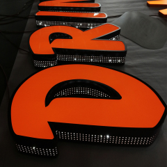 Stainless Steel Side Led Punching Channel Letters Signs 3D Outdoor Illuminated Store Signage Logo Led Sign Custom