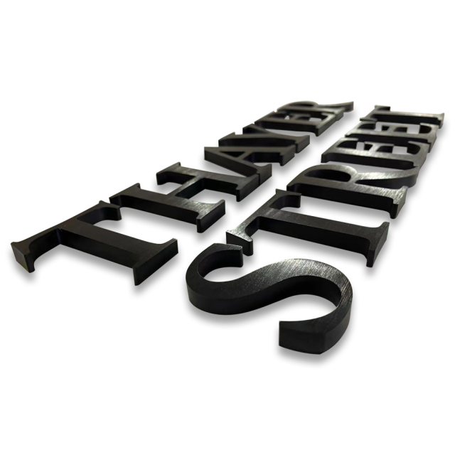 Letras de acero inoxidable galvanizadas de titanio negro de alta calidad para letrero de metal 3D con nombre de hotel