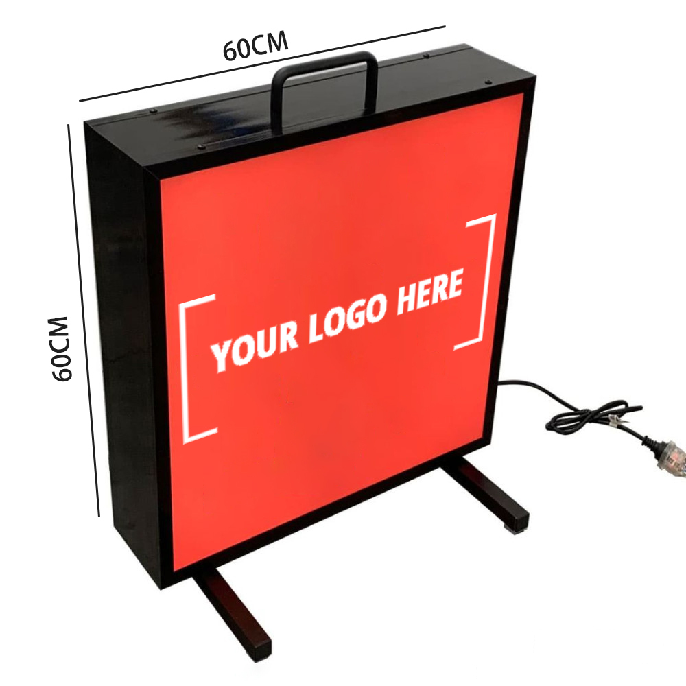 Floor Stand double-Sided Light Box Portable Freestanding Square LED Light Box 60x60cm