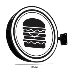 Double-Sided Light Box Wall Mounted Round LED Light Box Ø60cm