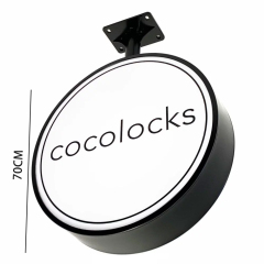 Double-Sided Light Box Wall Mounted Round LED Light Box Ø70cm