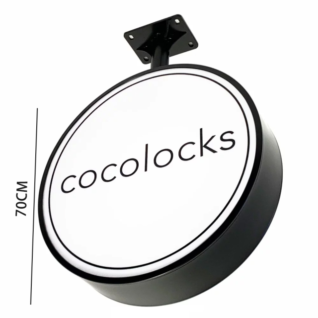 Double-Sided Light Box Wall Mounted Round LED Light Box Ø70cm