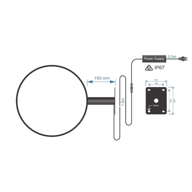 Caja de luz de doble cara Caja de luz LED redonda de pared Ø80cm