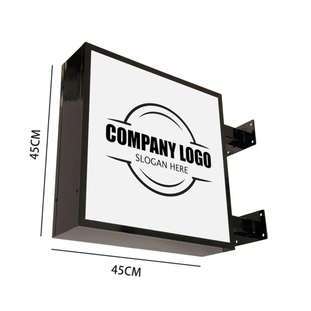Double-Sided Light Box Wall Mounted Square LED Light Box 45x45cm