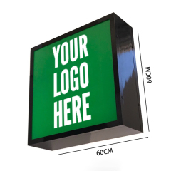 Double-Sided Light Box Wall Mounted Square LED Light Box 60x60cm