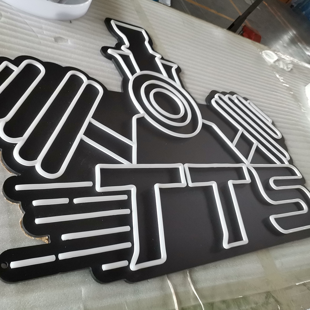 Custom shop name neon with black acrylic back neon signs indoor use led neon lighting