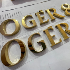 Custom Mirror Gold 3D Building Signs Electroplated color signs letters