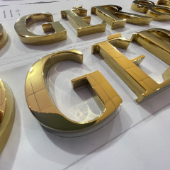 Custom Mirror Gold 3D Building Signs Electroplated color signs letters