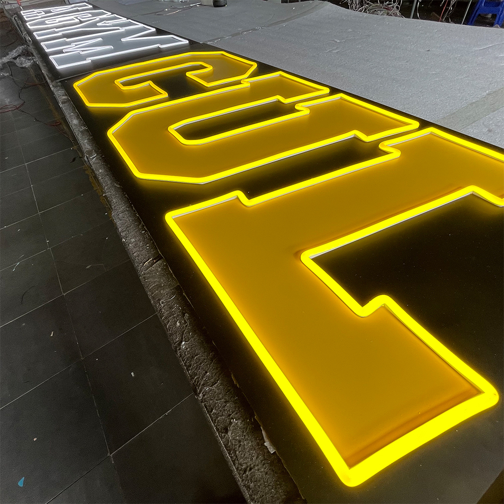 Custom branding name neon led lighting with UV printing color neon signs