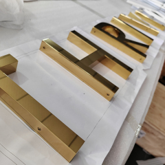 Custom Mirror Gold 3D Building Signs Electroplated color signs letters