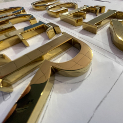 Custom Mirror Gold 3D Building Signs Electroplated color signs letters