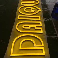 Double Line Yellow acrylic neon 180 degree illuminated waterproof neon outdoor neon lighting