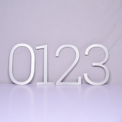 Brush 3D flat cut Letters number 3d metal signage non illuminated stainless steel letters