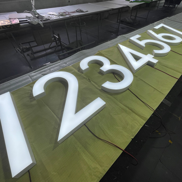3D led resin channel letters number illuminated signage outdoor or indoor use