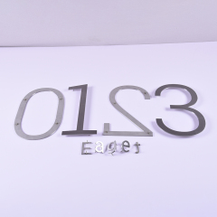 Brush 3D flat cut Letters number 3d metal signage non illuminated stainless steel letters