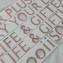 Electroplated champaign gold 3D Signage Custom Metal Flat Cut Letters Outdoor or Indoor Stainless steel Signage