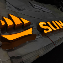 Hotel front channel letters trim cap facelit signage Outdoor Business acrylic face illuminated letters