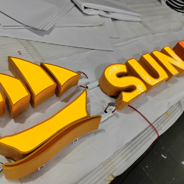 Hotel front channel letters trim cap facelit signage Outdoor Business acrylic face illuminated letters