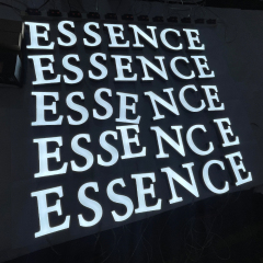 Custom Face illuminated acrylic letters stainless steel return shopfront signs lighting outdoor use