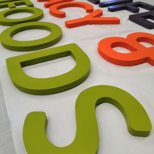 Custom Flat Cut Letters 3D metal letters with printing color for indoor or outdoor use
