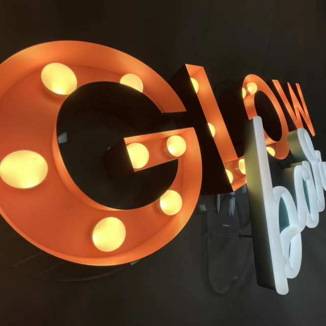 Customize Led Bulb letters face illuminated marquee letters vintage signage for party/wedding/shop business outdoor or indoor use