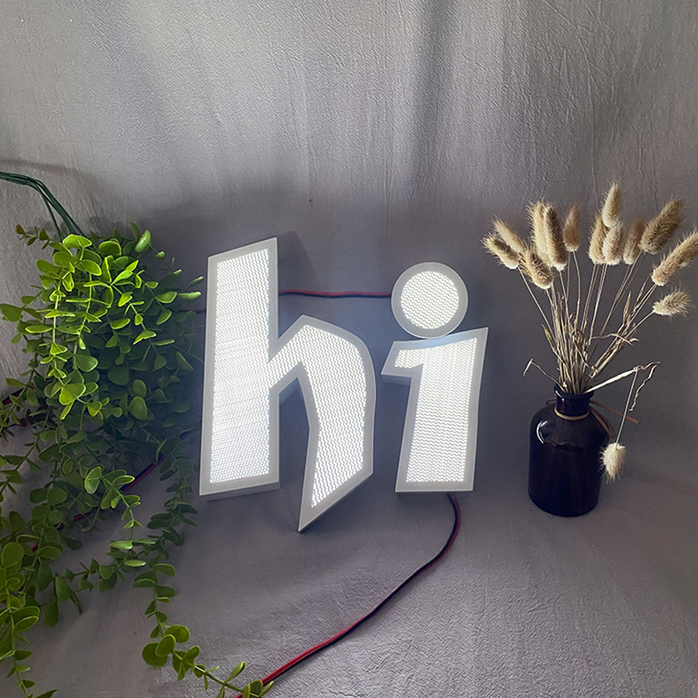 Customized Perforated face illuminated channel letters rim face lit signage waterproof and outdoor use 3d signs lighting