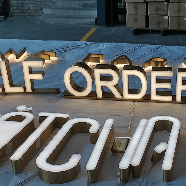 Order Here Channel letters projects for hotel/shopping mall indoor or outdoor use face illuminated signs light