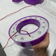 Customized Full Illuminated acrylic letters with stainless steel tube back for shop front business advertising signs lighting