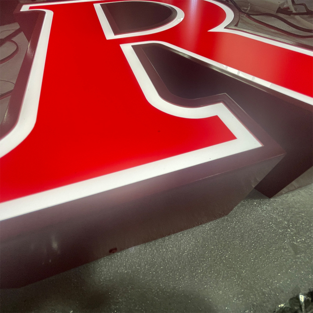 Led channel letters customized rim face-lit signage business brand name signs lighting