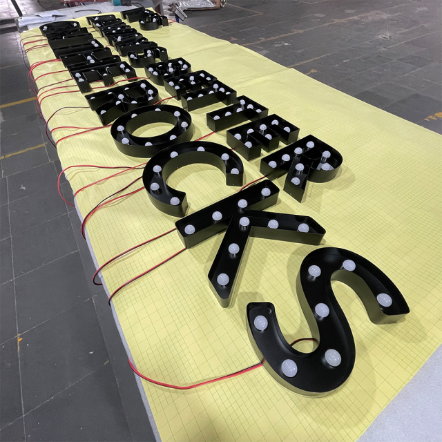 Party Marquee Letters customized vintage signage led bulb face illuminated letters for indoor or outdoor use