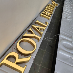 Electroplated face lit letters shopfront illuminated 3d signs led retail rim face lit signs lighting outdoor use