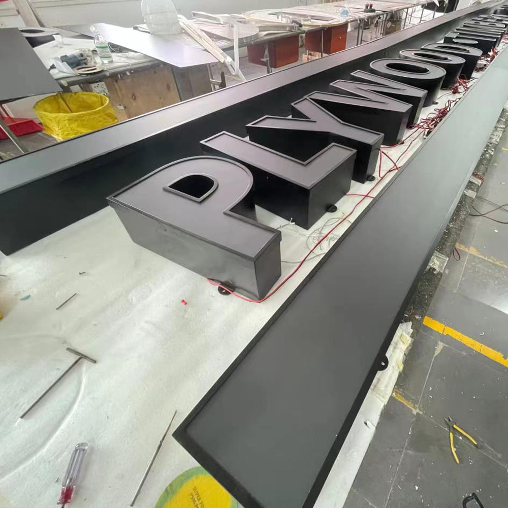 Customized Outdoor face lit letters company front illuminated letters waterproof business channel letters signs
