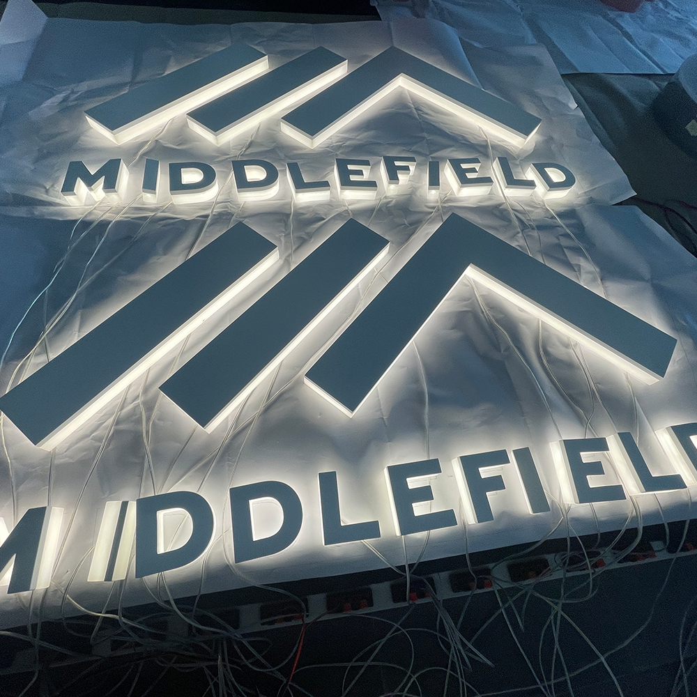 Branding Name back illuminated acrylic letters 3d led channel letters for outdoor use