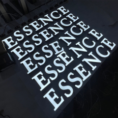 Custom Face illuminated acrylic letters stainless steel return shopfront signs lighting outdoor use