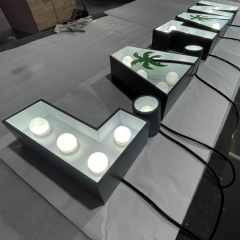 Customized Led Bulb Channel Letters logo led face illuminated metal marquee letters outdoor use