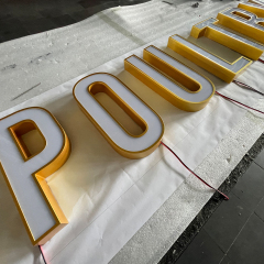 Outdoor 3d shopfront channel letters business brand face-lit letters and building front signs lighting