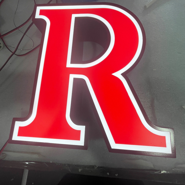 Led channel letters customized rim face-lit signage business brand name signs lighting